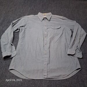 * VTG London Fog Outdoors Unlimited Chamois Flannel Shirt Men Size XL Gray